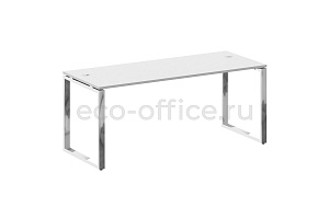 Стол рабочий руководителя METAL SYSTEM DIRECT БО.СРР-5.7 Белый / Нержавеющая сталь фото