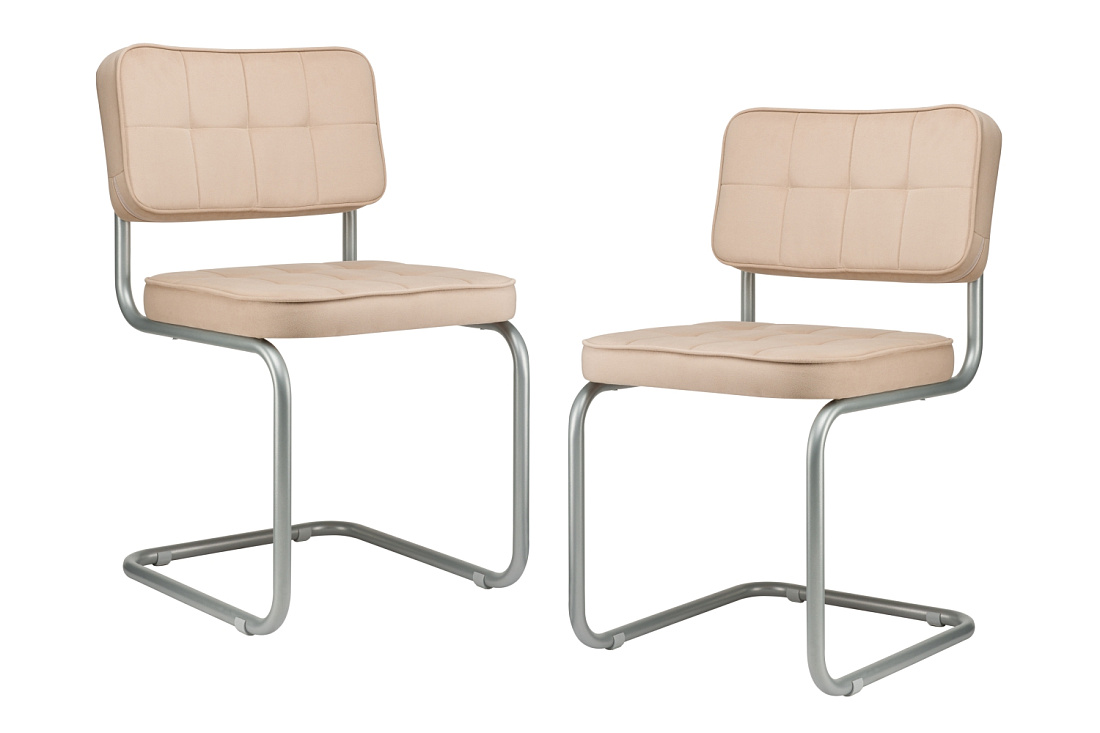 комплект конференц-кресел eco-chair colombo comfort clm-05 бежевый велюр / серый металл фото