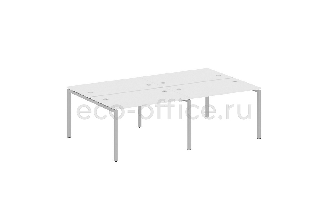 Рабочая станция на 4 рабочих места METAL SYSTEM QUATTRO 5x5 50БП.СМ-4.2 Белый / Серый металл  стоимость