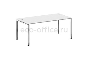 Стол рабочий руководителя METAL SYSTEM DIRECT БП.СРР-5.9 Белый / Нержавеющая сталь фото