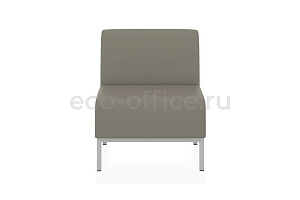 Прямой одноместный модуль КОМПАКТ экокожа Euroline 915 Кварцевый серый фото