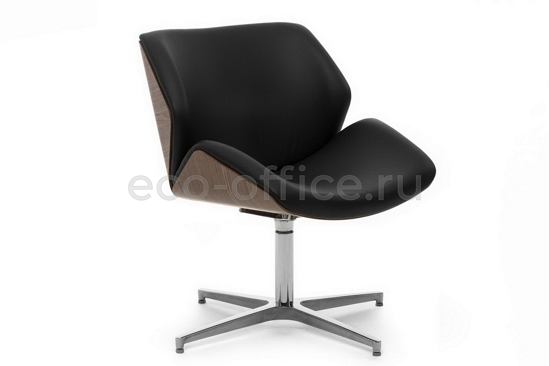 Кресло Profoffice CHARM WOOD LOUNGE Чёрная кожа купить в Москве