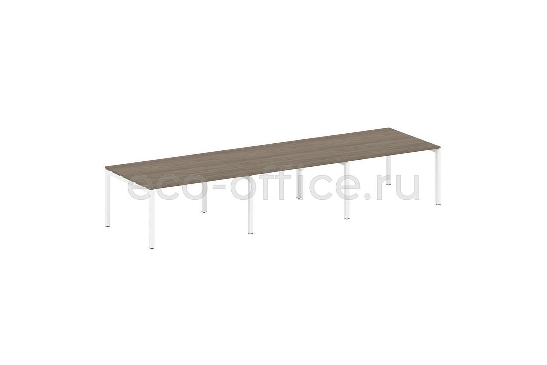 Стол переговорный (3 столешницы) METAL SYSTEM QUATTRO 5x5 50БП.ПРГ-3.3 Вяз Благородный / Белый металл  стоимость