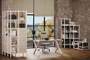 Стеллаж наборный LOFT Денвер Светлый / Белый металл фото