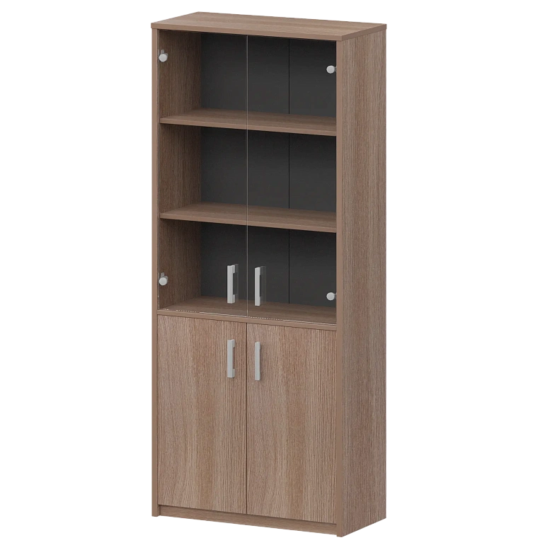 шкаф комбинированный с прозрачным стеклом protech а-310/а-стл310пр темный шимо фото