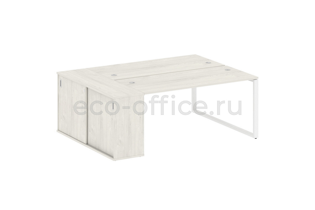 Рабочая станция с опорным шкафом-купе METAL SYSTEM STYLE БО.РС-СШК-1.4 Дуб Наварра / Белый металл  стоимость