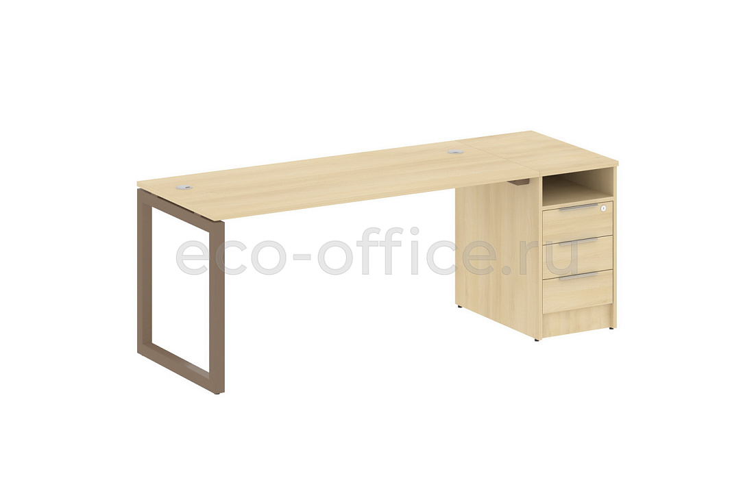 Рабочая станция с опорной тумбой METAL SYSTEM QUATTRO 5x5 50БО.РС-СТП-1.4 Акация Лорка / Мокко металл  стоимость