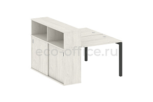 Рабочая станция с опорным шкафом-купе METAL SYSTEM QUATTRO 5x5 50БП.РС-СШК-2.1 Дуб Наварра / Антрацит металл фото