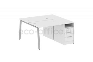 Рабочая станция с опорной тумбой METAL SYSTEM STYLE БА.РС-СТП-2.1 Белый / Серый металл фото