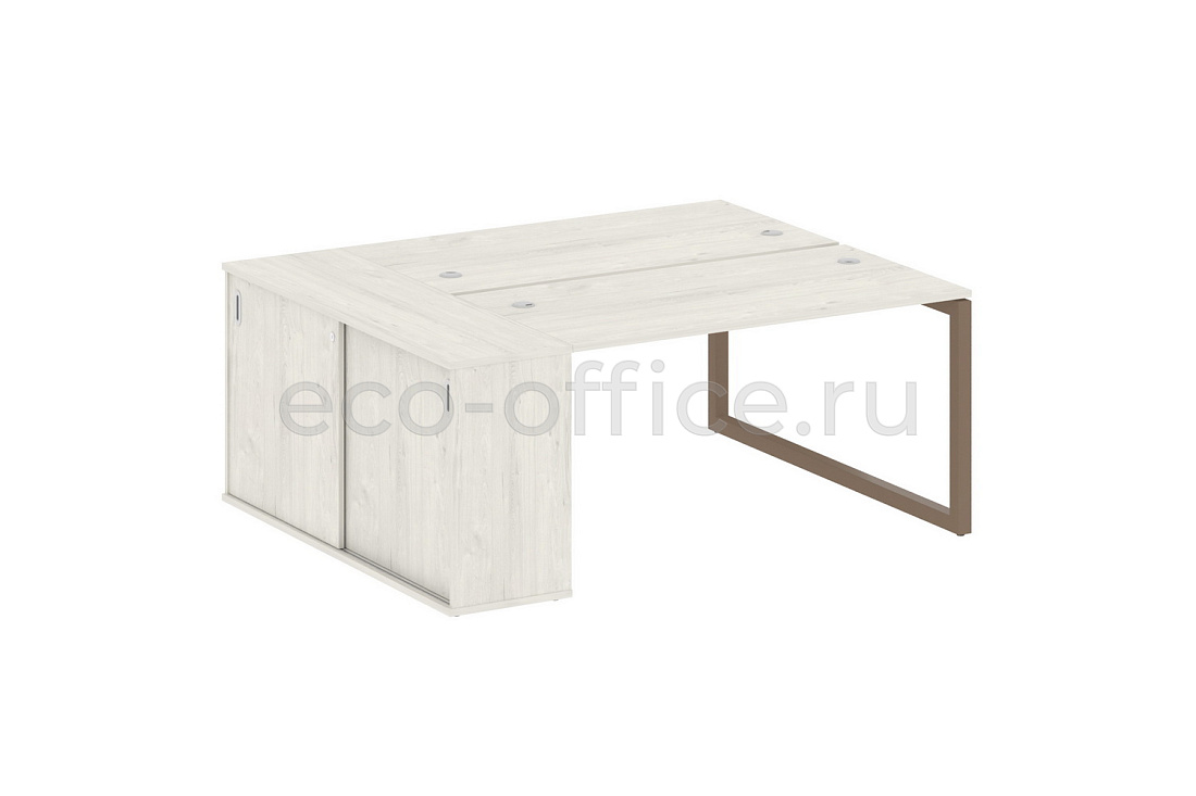 Рабочая станция с опорным шкафом-купе METAL SYSTEM QUATTRO 5x5 50БО.РС-СШК-1.3 Дуб Наварра / Мокко металл  стоимость