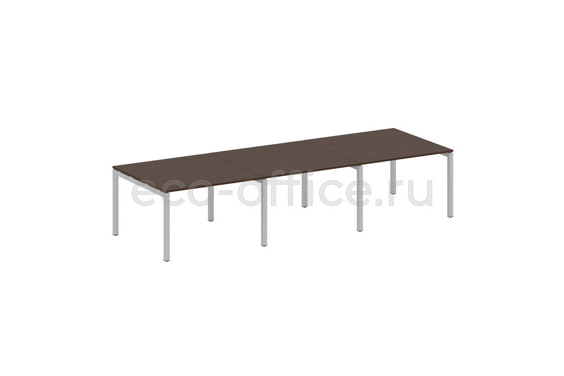 Стол переговорный (3 столешницы) METAL SYSTEM QUATTRO 5x5 50БП.ПРГ-3.2 Венге Цаво / Серый металл  стоимость