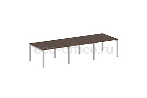 Стол переговорный (3 столешницы) METAL SYSTEM QUATTRO 5x5 50БП.ПРГ-3.2 Венге Цаво / Серый металл фото