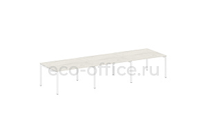 Стол переговорный (3 столешницы) METAL SYSTEM QUATTRO 5x5 50БП.ПРГ-3.3 Дуб Наварра / Белый металл фото