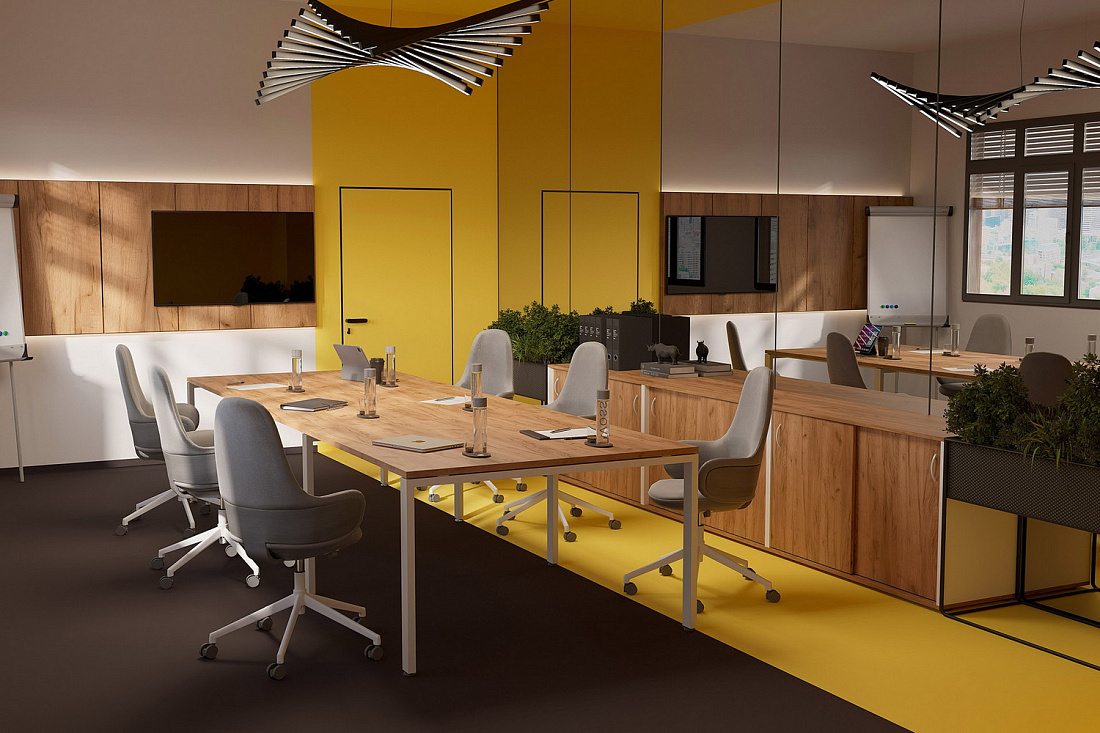 столы для переговоров tess дуб крафт золотой фото