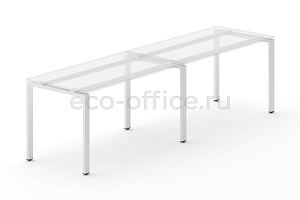 Металлокаркас на П-образных опорах 60x30 для рабочей станции 2000*720 Белый металл фото