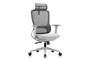 Кресло руководителя RV Chair SKILL 6245A-HS Серая сетка / Серая ткань фото
