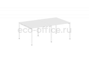 Стол переговорный (2 столешницы) METAL SYSTEM QUATTRO 4x4 40БП.ПРГ-2.1 Белый / Белый металл фото