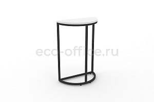 Стол журнальный SLICE-750 Белый Бриллиант / Чёрный металл фото
