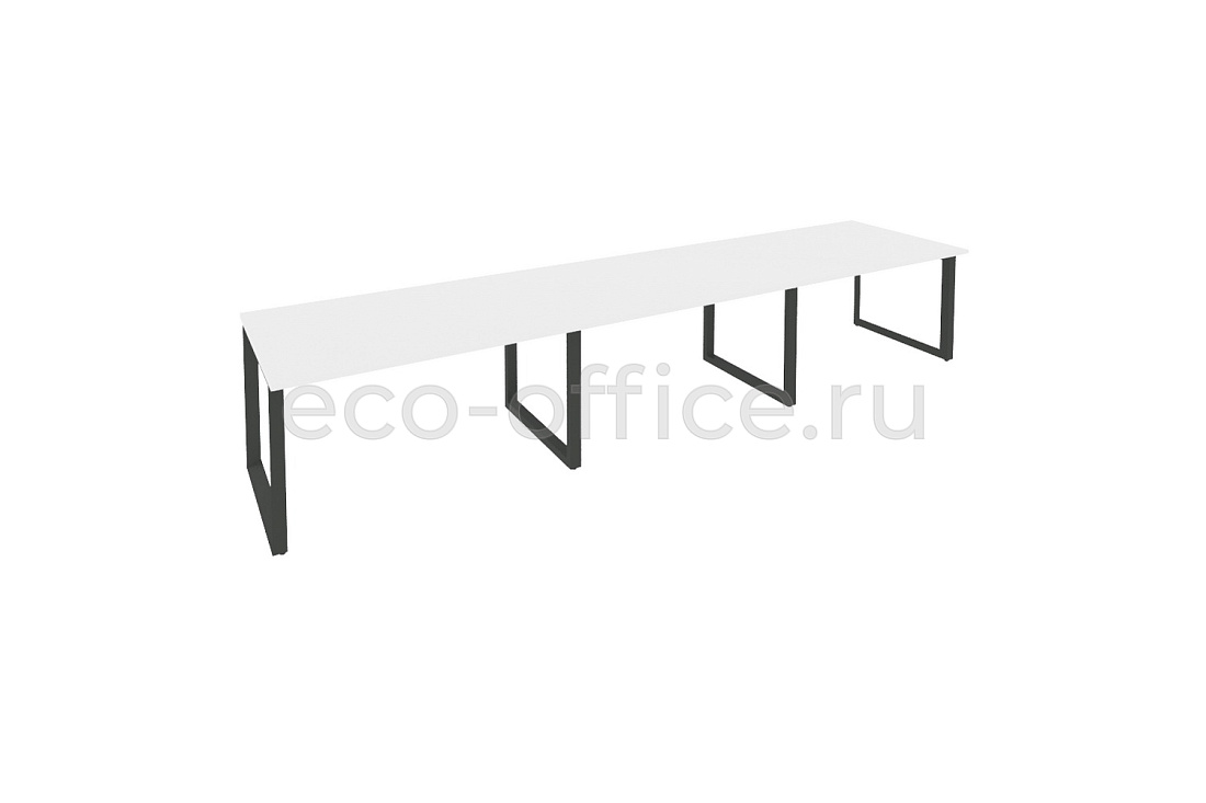 Стол переговорный (3 столешницы) ONIX O.MO-PRG-3.3 Белый Бриллиант / Антрацит металл  купить в Москве