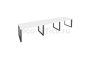 Стол переговорный (3 столешницы) ONIX O.MO-PRG-3.3 Белый Бриллиант / Антрацит металл фото