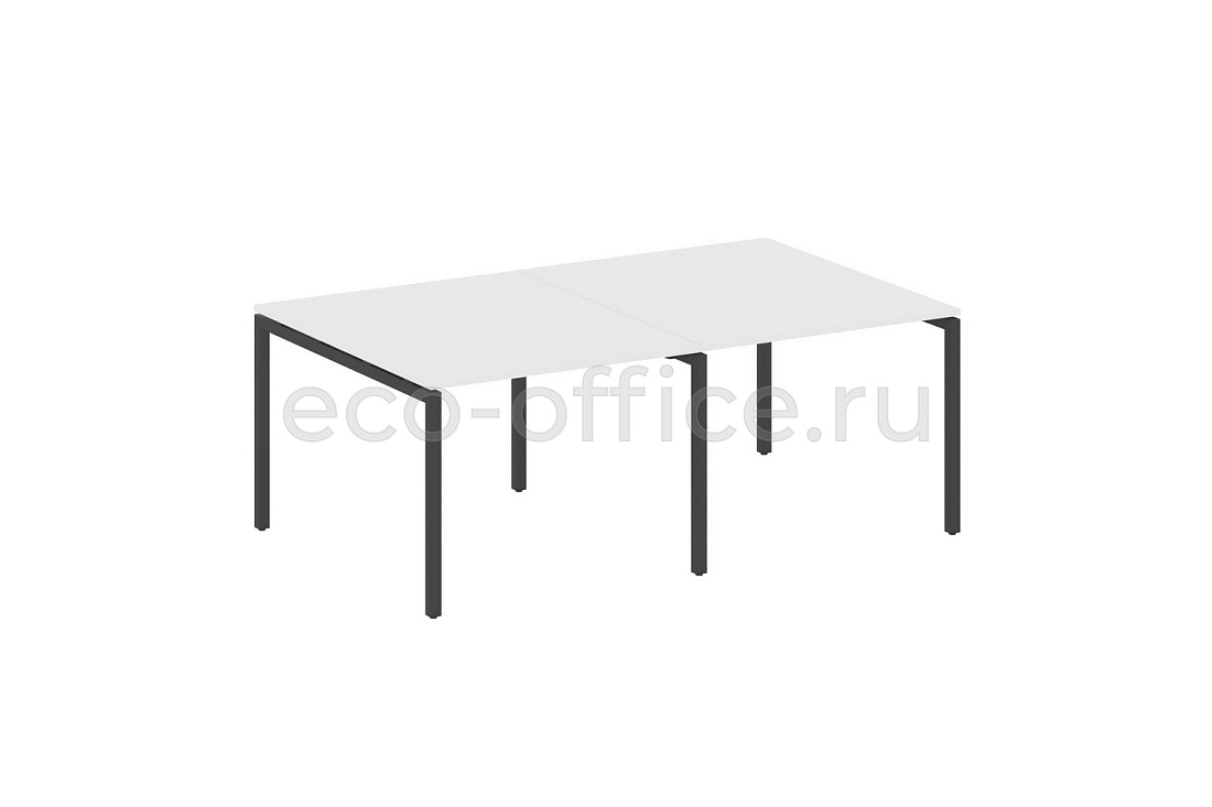 Стол переговорный (2 столешницы) METAL SYSTEM QUATTRO 4x4 40БП.ПРГ-2.1 Белый / Антрацит металл  стоимость