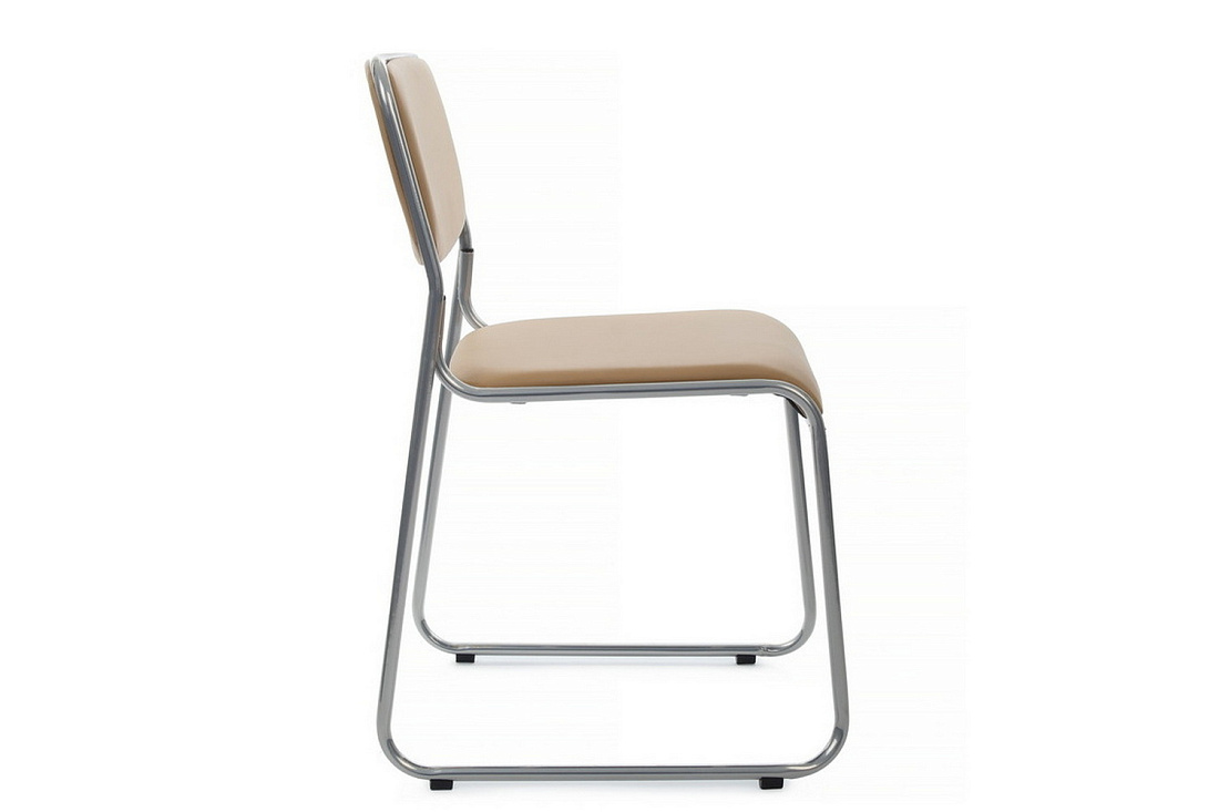 кресло rv chair nix omkl-02 бежевая экокожа / хром металл фото