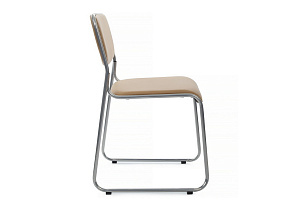 Кресло RV Chair NIX OMKL-02 Бежевая экокожа / Хром металл фото