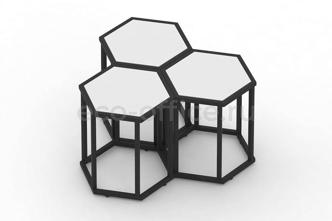 Стол журнальный HEX-450 Белый / Чёрный металл  стоимость