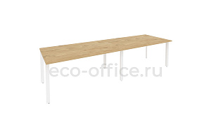 Стол переговорный (2 столешницы) ONIX O.MP-PRG-2.4 Тиквуд Светлый / Белый металл фото