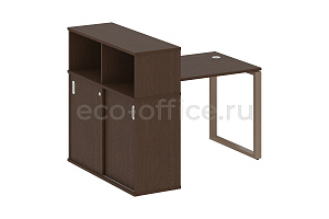 Рабочая станция с опорным шкафом-купе METAL SYSTEM STYLE БО.РС-СШК-3.1 Венге Цаво / Мокко металл фото