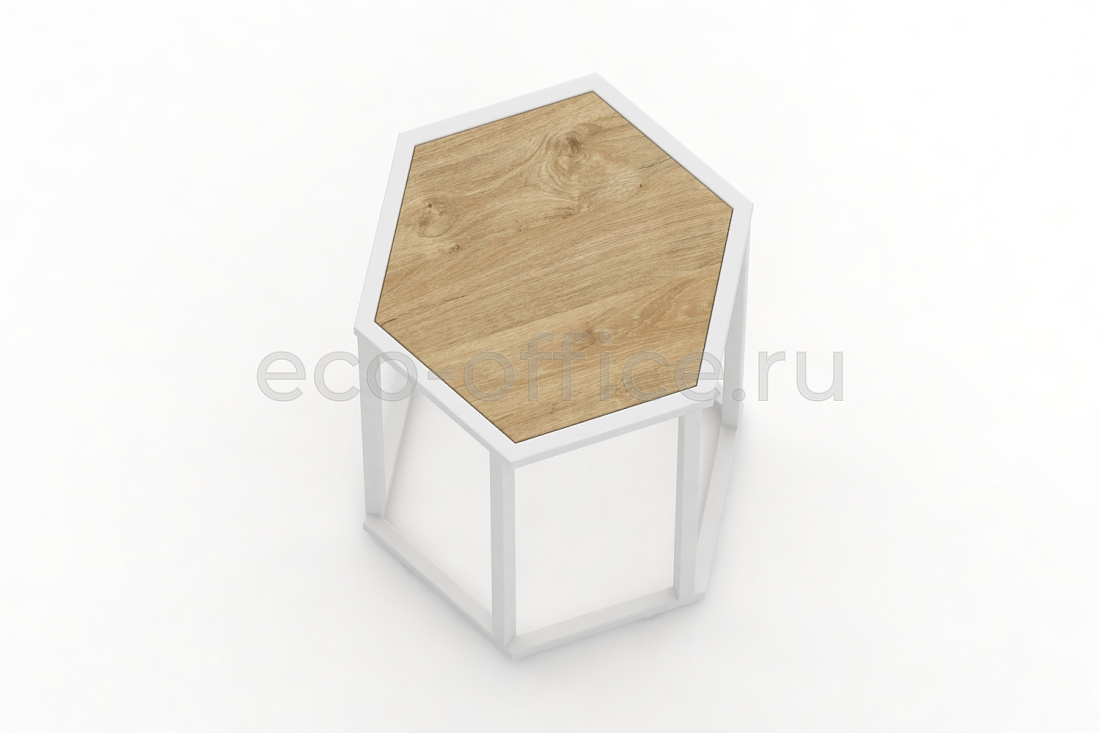 Стол журнальный HEX-600 Тиквуд Светлый / Белый металл  стоимость