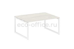 Стол переговорный (1 столешница) METAL SYSTEM QUATTRO 5x5 50БО.ПРГ-1.4 Дуб Наварра / Белый металл фото