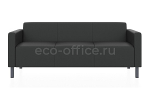 Трехместный диван ЕВРО экокожа Euroline 9100 Чёрный фото