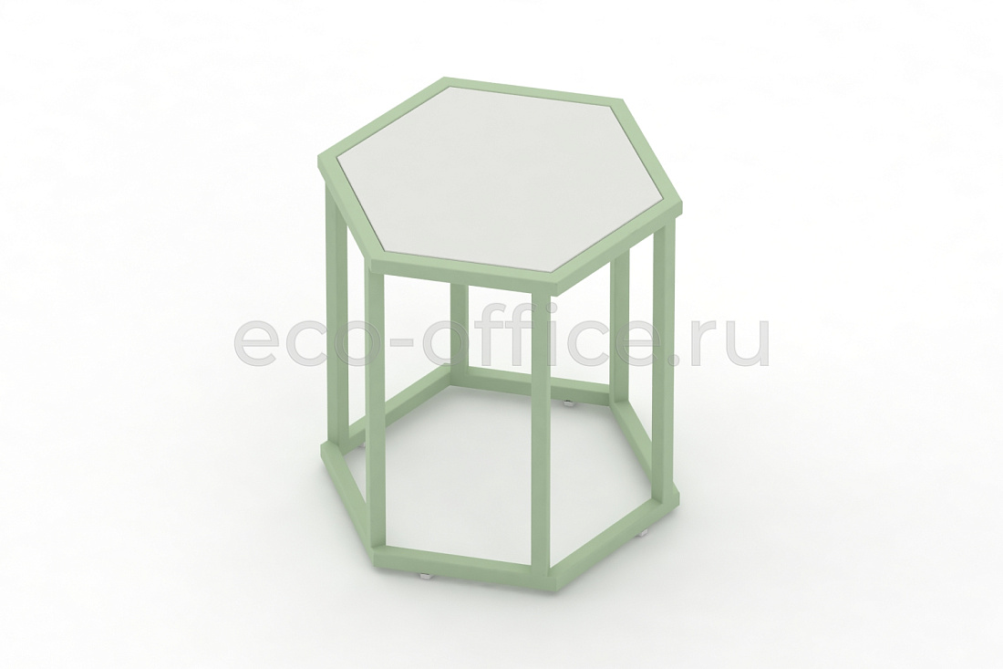 Стол журнальный HEX-450 ColorPastel Сатин / Бело-зелёный (RAL 6019)  стоимость