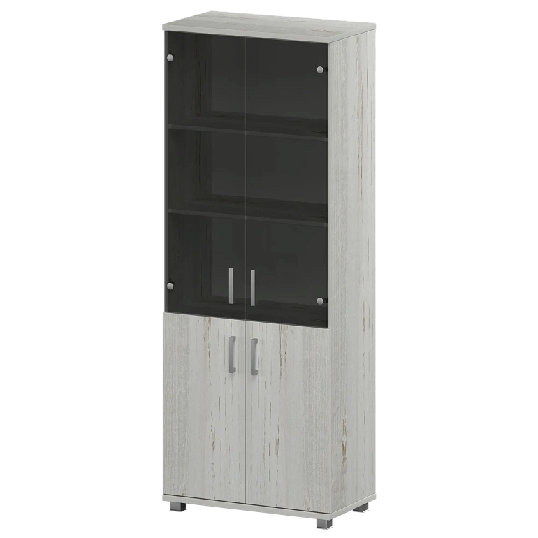 стеллаж высокий закрытый с стеклянными фасадами protech "нт-580;нт-600.2;нт-601.2стл" сосна винтер фото