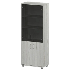 Стеллаж высокий закрытый с стеклянными фасадами Protech "НТ-580;НТ-600.2;НТ-601.2стл" Сосна винтер фото