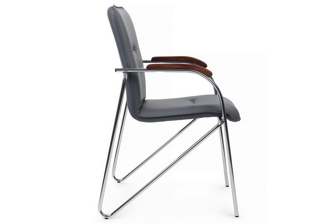 конференц-кресло rv chair самба на гальванических опорах smb-02h серая экокожа фото