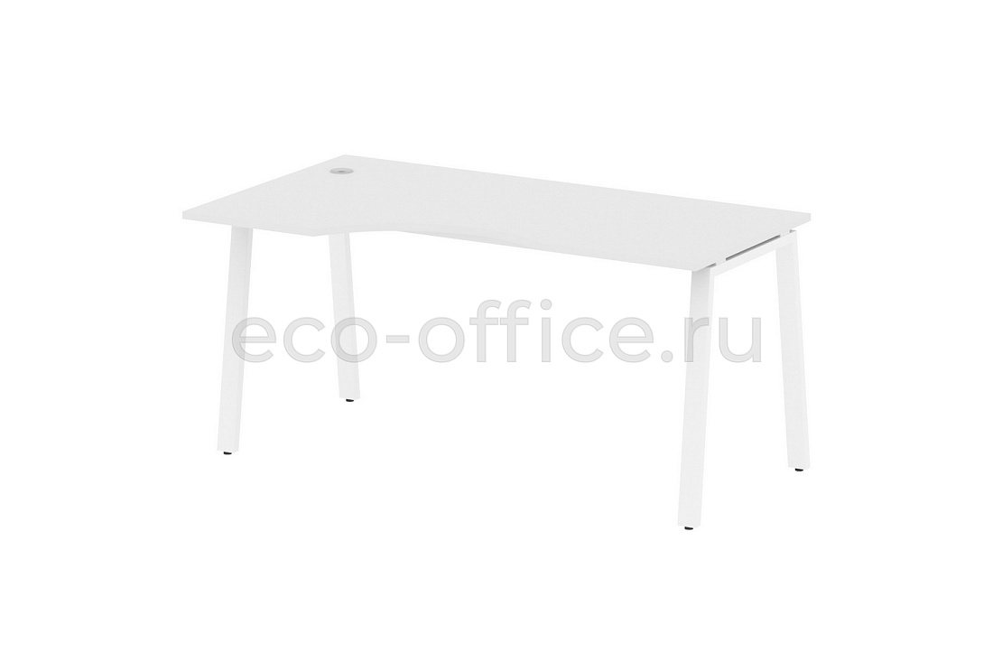 Стол криволинейный левый METAL SYSTEM STYLE БА.СА-1 (L) Белый / Белый металл  стоимость