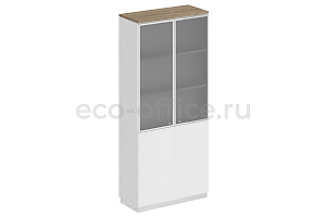 Шкаф для документов высокий CITY СИ 308 Дуб Гладстоун светлый / Белый / Белый фото
