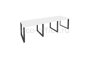 Стол переговорный (3 столешницы) ONIX O.MO-PRG-3.1 Белый Бриллиант / Антрацит металл фото