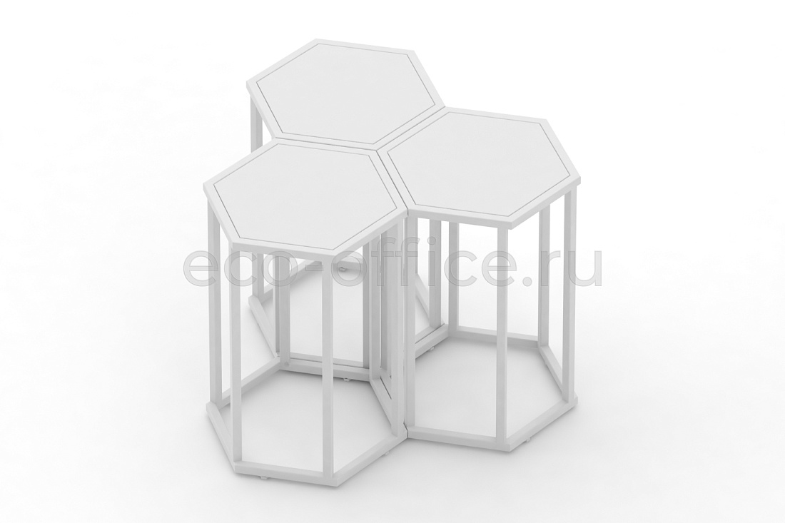 Стол журнальный HEX-600 Белый / Белый металл  стоимость
