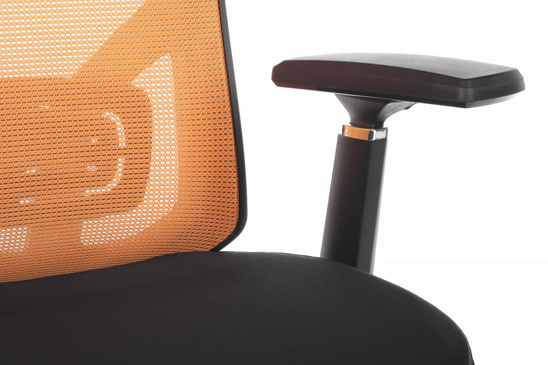 кресло rv chair step a2320 оранжевая сетка / чёрная ткань фото