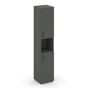 Шкаф высокий узкий STYLE PROJECT SN.STU-107(R) Антрацит/Черный Ручки фото