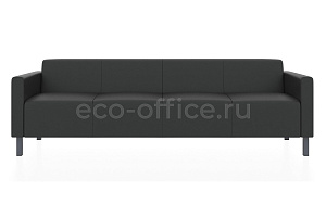 Четырехместный диван ЕВРО экокожа Euroline 9100 Чёрный фото