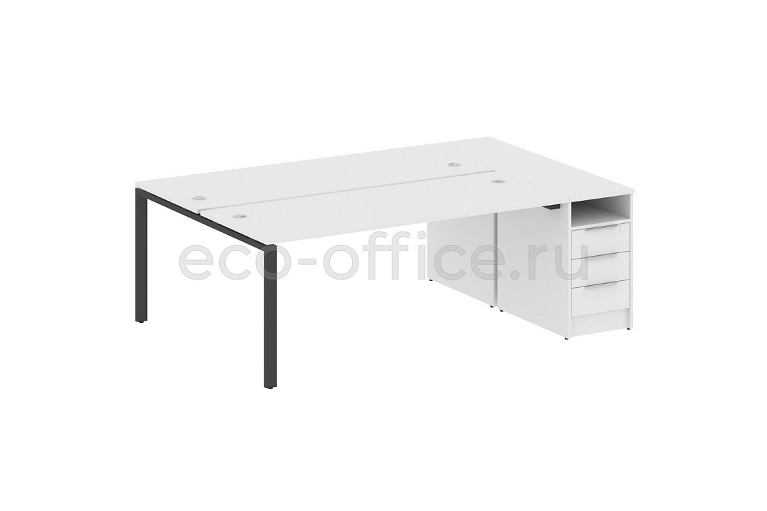 Рабочая станция с опорной тумбой METAL SYSTEM STYLE БП.РС-СТП-2.5 Белый / Антрацит металл  стоимость