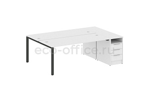 Рабочая станция с опорной тумбой METAL SYSTEM STYLE БП.РС-СТП-2.5 Белый / Антрацит металл фото
