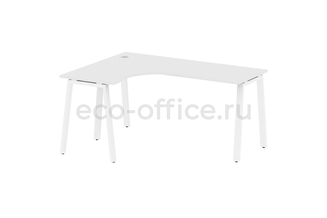 Стол криволинейный левый METAL SYSTEM STYLE БА.СА-4 (L) Белый / Белый металл  стоимость