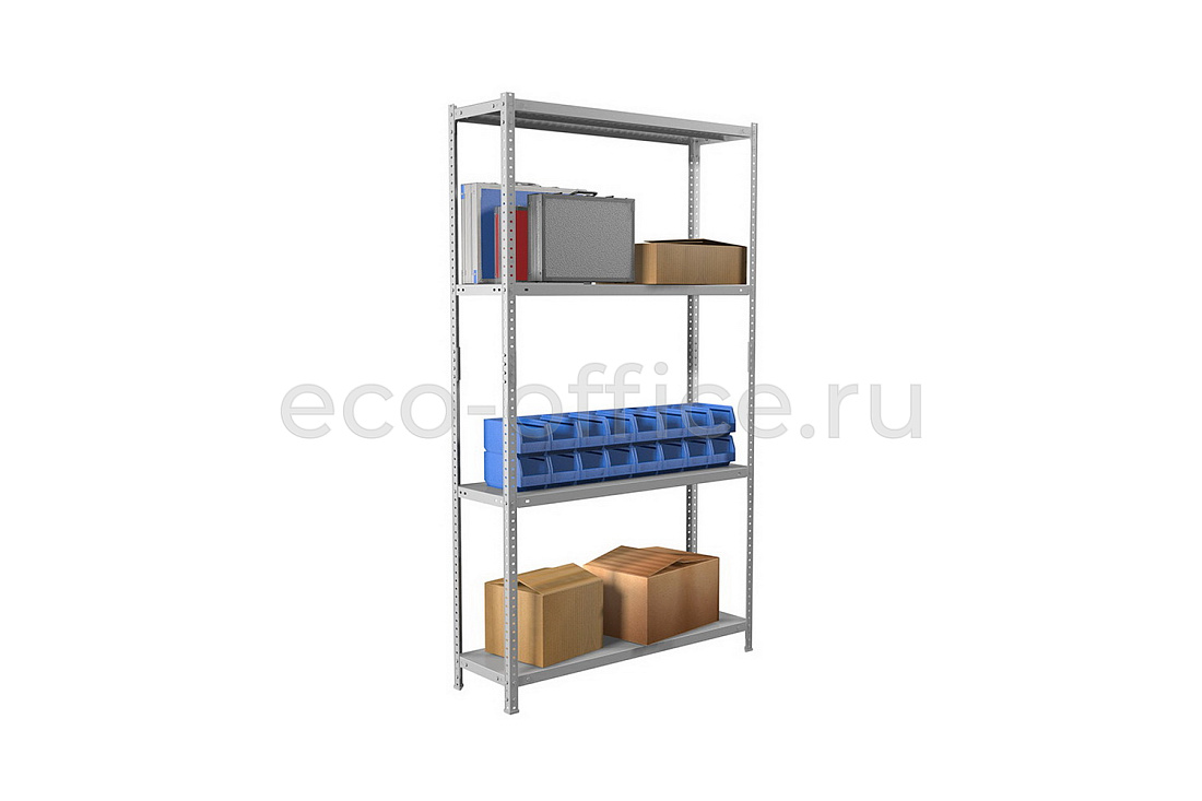 Стеллаж металлический (4 полки) MS STANDART 200KD/100X30/4 Серый RAL 7038  стоимость