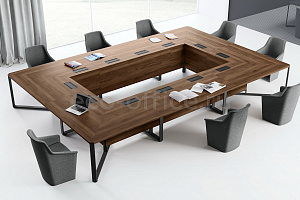 Столы для переговоров I-MEET Bali Walnut / Bali Walnut / Black (Cod.NR03) фото