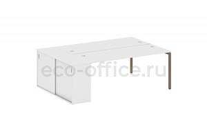 Рабочая станция с опорным шкафом-купе METAL SYSTEM QUATTRO 4x4 40БП.РС-СШК-1.5 Белый / Мокко металл фото
